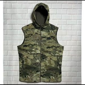 Under Armour Mens UA Rut Fleece Vest Hoodie Forest Camo Hunting Size L Large